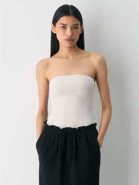 Aritzia Contour Tube top in Taupe (off white)